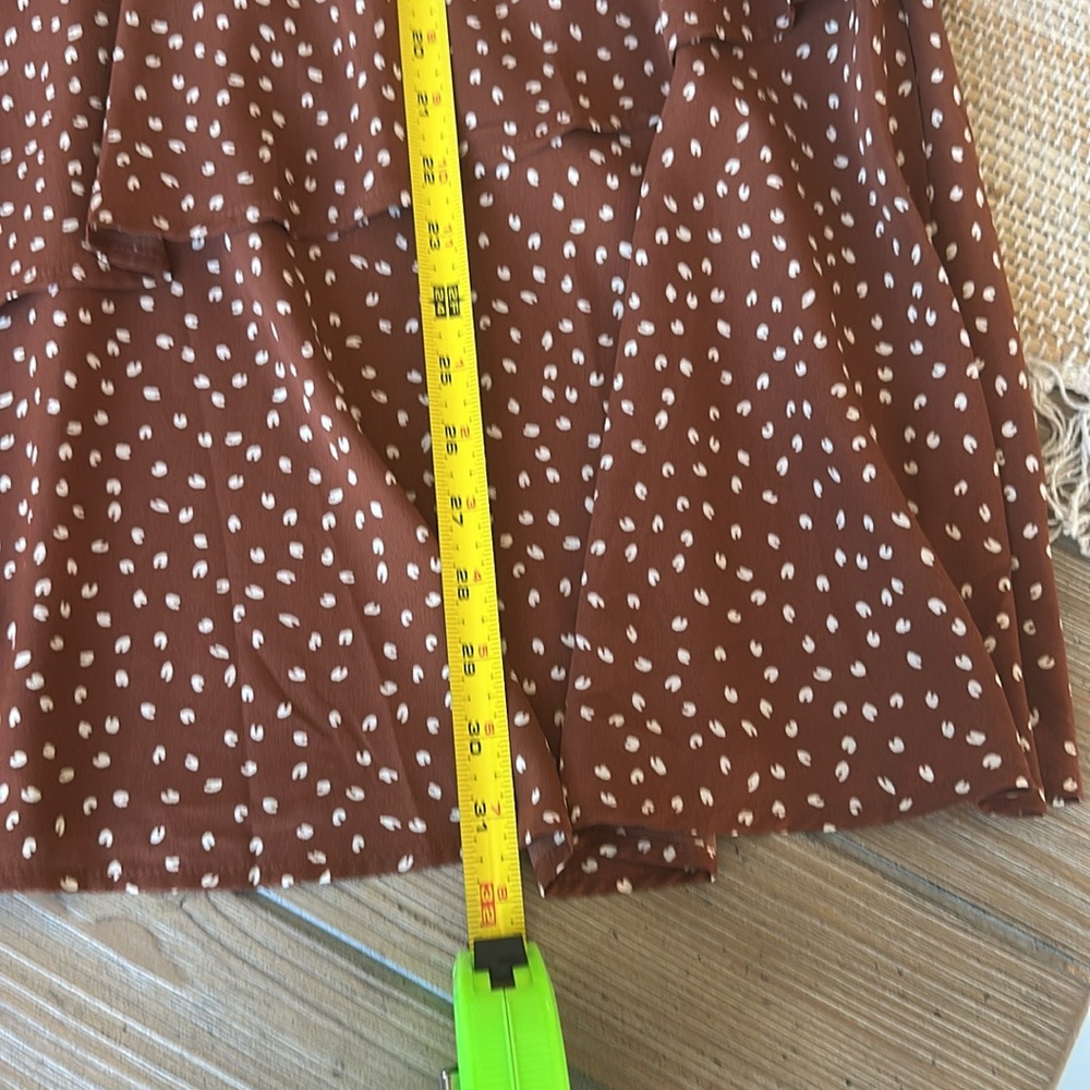Very J Rust Brown Polka Dot Ruffled Maxi Skirt - Picture 5 of 11